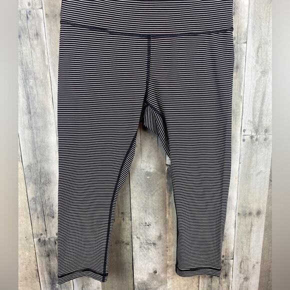 Lululemon Wunder Under Crop High-Rise*Full-On Luxtreme 21" Hype Stripe Size 12 - Picture 5 of 14